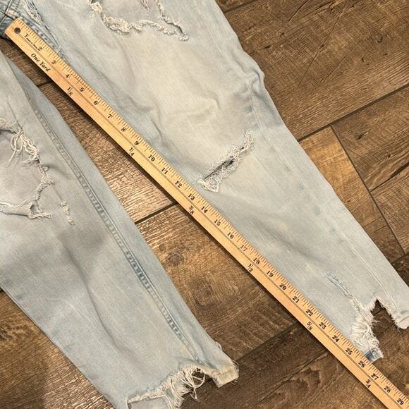 ZARA Women's Mid Rise Skinny Jeans Distressed Light Wash Size 32 - Picture 5 of 9